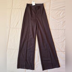 H&M Dark Brown Wide-Leg Dress Pants XS